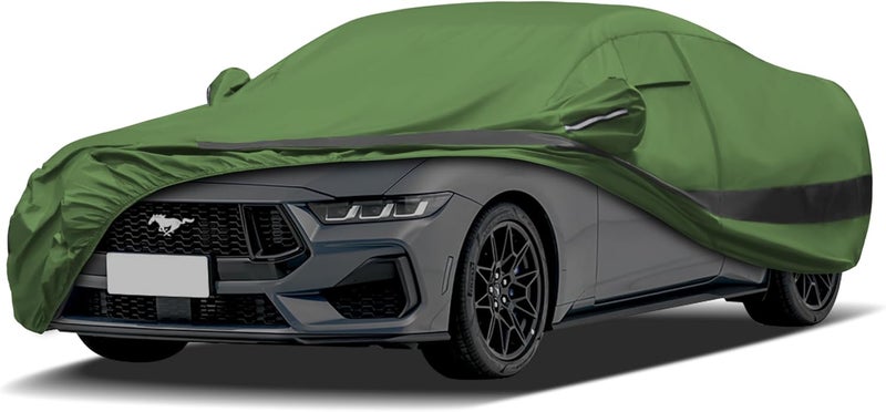 JURMON Heavy Duty Outdoor Car Cover Compatible with Ford Mustang,Waterproof All Weather for Automobiles, Outdoor Full Cover Rain Sun UV Protection with Zipper Cotton - Image 1